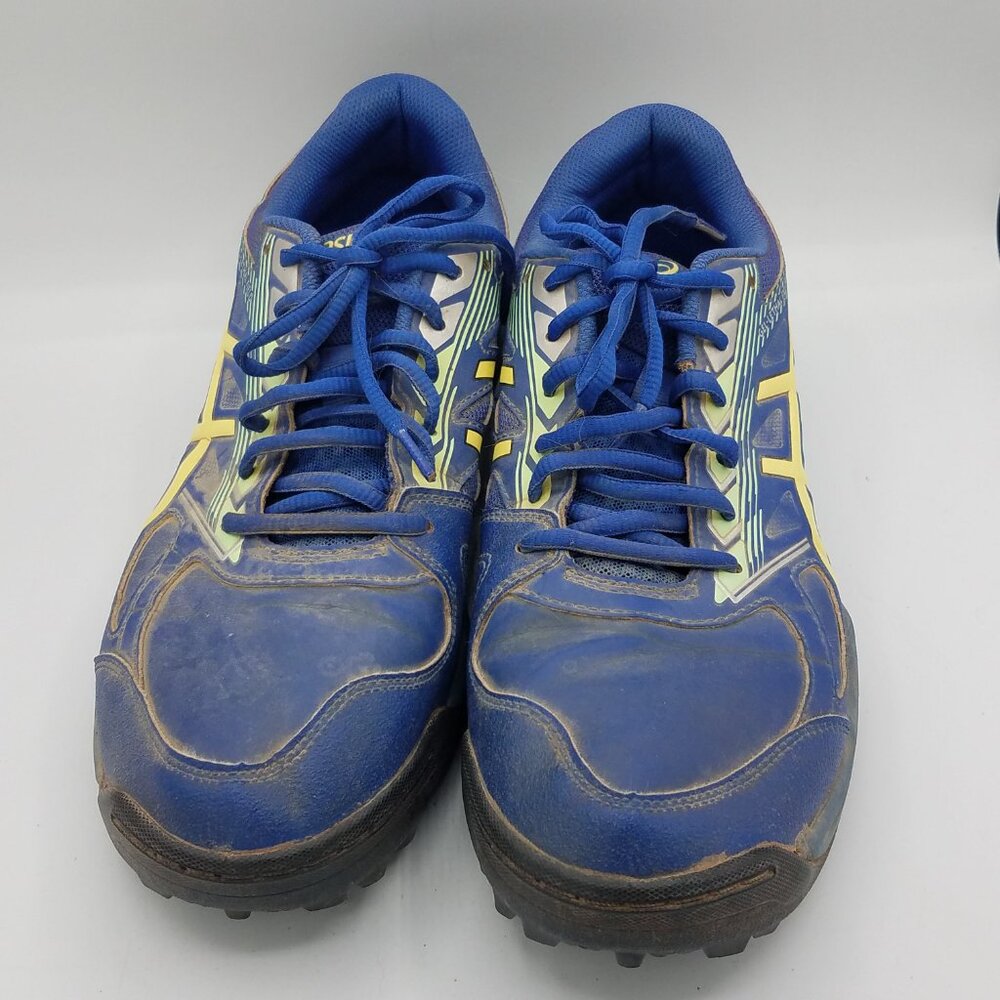 Asics Gel-Lethal Field Dark Blue Yellow Shoes Mens 10 Sneakers Trainers 1111A200